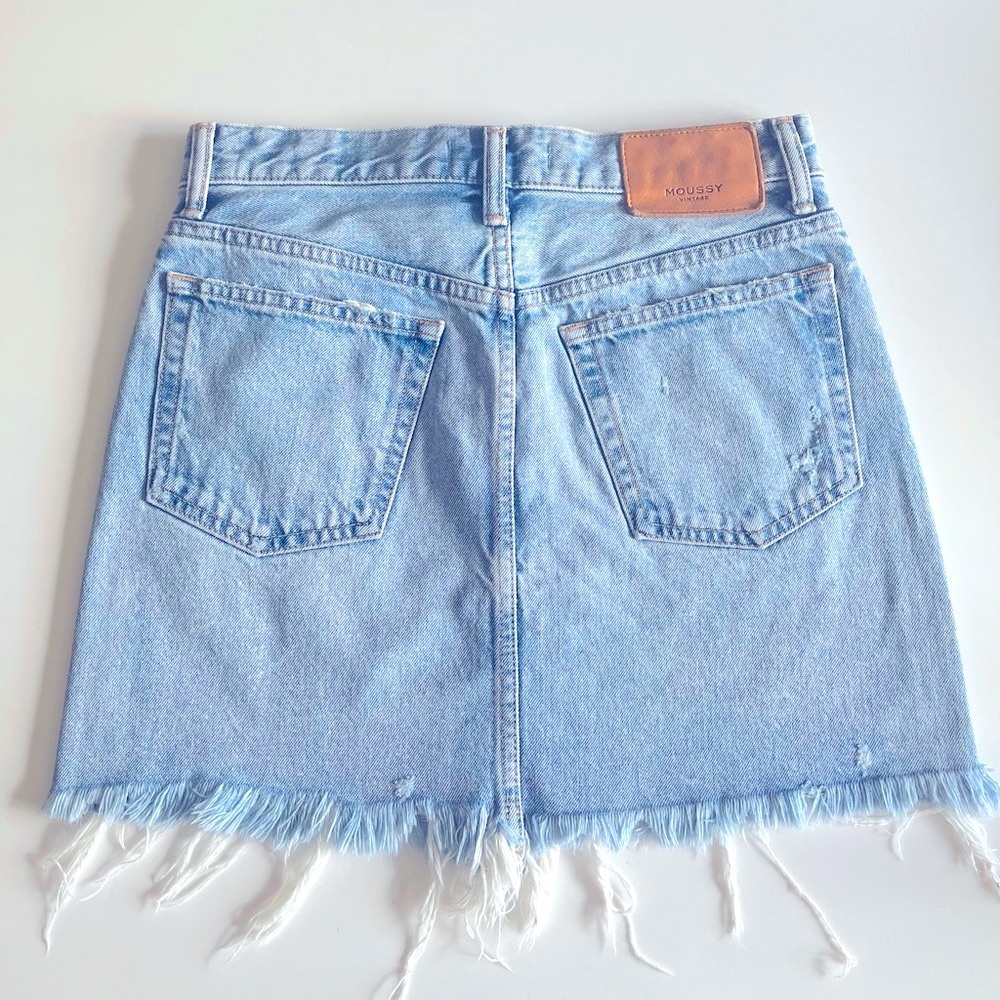 MOUSSY Vintage denim mini skirt in light blue